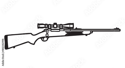 31. Black silhouette of hunting rifle

