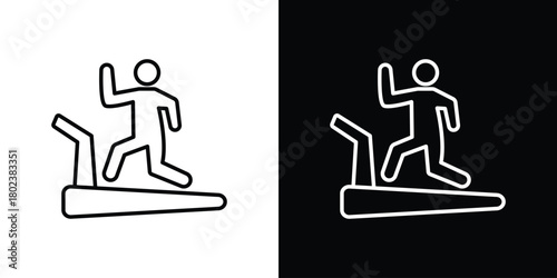 Treadmill icon. Editable stroke. thin line outline concept vector.