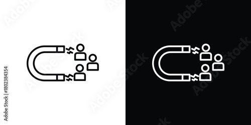 User engagement icon. Editable stroke. thin line outline concept vector.