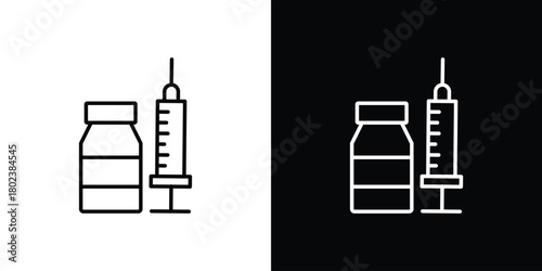 Vaccination icon. Editable stroke. thin line outline concept vector.