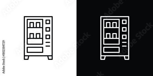 Vending machine icon. Editable stroke. thin line outline concept vector.