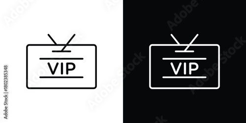 VIP pass icon. Editable stroke. thin line outline concept vector.