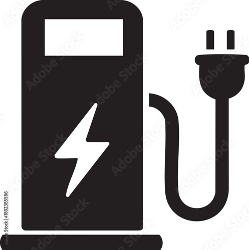 Electric Vehicle Charging Station Icon illustration