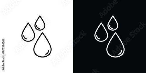 Water drop shape icon. Editable stroke. thin line outline concept vector.
