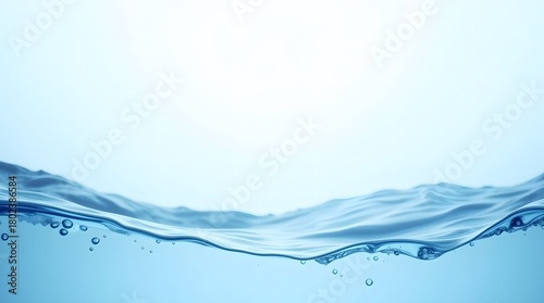 Fototapeta Naklejka Na Ścianę i Meble -  Refreshing blue water surface with smooth waves for a clean and pure aesthetic design for background
