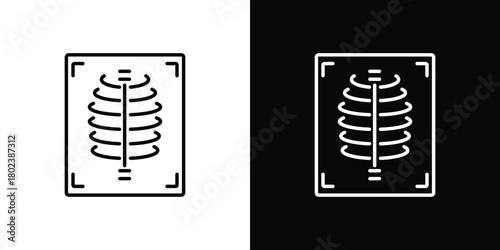 X ray icon. Editable stroke. thin line outline concept vector.