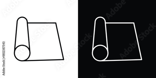 Yoga mat icon. Editable stroke. thin line outline concept vector.