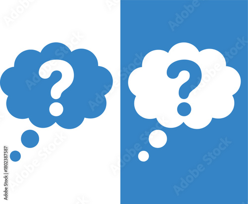 Question Mark Icon Thought Bubble with Doubt Symbol - Inquiry and Confusion Concepts
