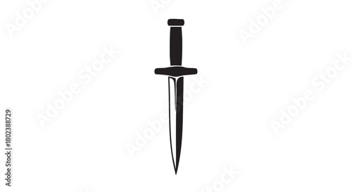 35. Black dagger silhouette on white background
