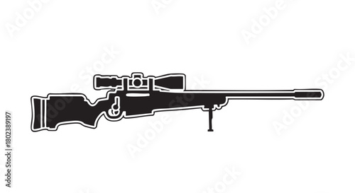 Black silhouette of a sniper rifle
