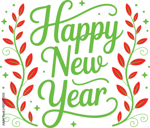 Festive happy new year 2016 celebration design with vibrant colors and classic typography for holiday greetings and events