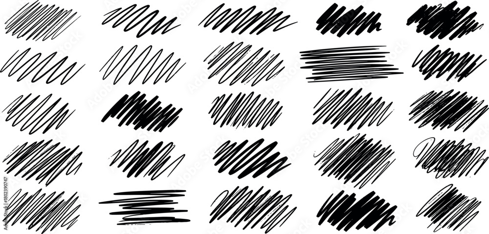 Naklejka premium Hand-drawn scribble textures and abstract doodle lines.