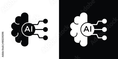 AI brain icon Isolated. icon for logo, graphic design and more.