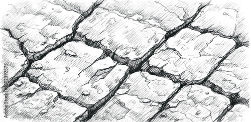 Cracked Dry Earth Texture Illustration.