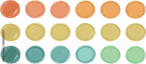 Watercolor Palette: A Spectrum of Hues in Circular Pans.
