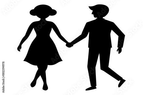 loving-couple-holding-hands silhouette vector, loving-couple black symbol
