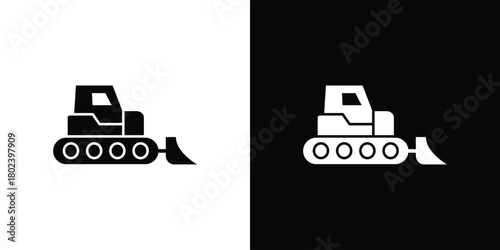 Bulldozer icon Isolated. icon for logo, graphic design and more.