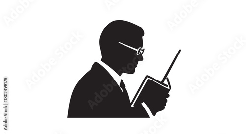 Minimalistic professor silhouette design
