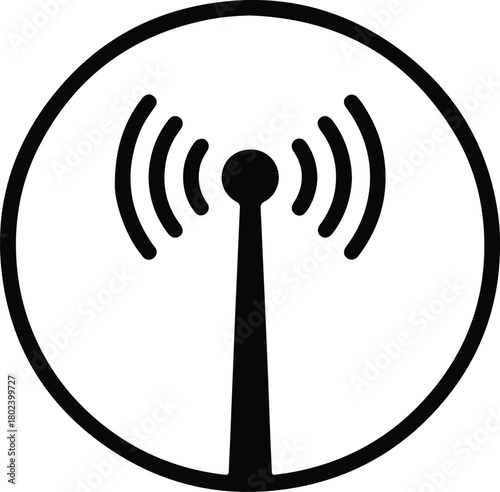 Illustrator Wireless signal icon communication technology vector Silhouette vector