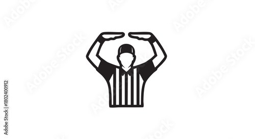 5. Minimalistic referee silhouette on white background
