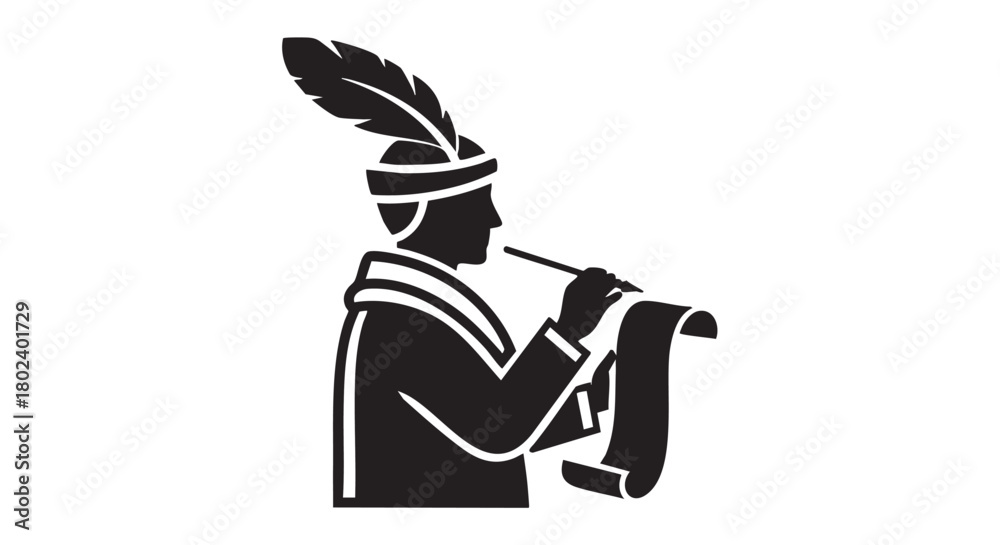 Fototapeta premium 15. Minimalistic court poet silhouette design