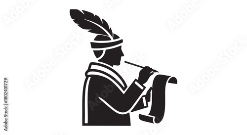 15. Minimalistic court poet silhouette design
