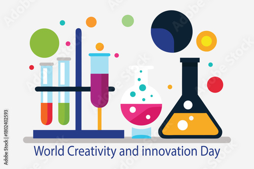 Creative Innovation Lab Steampunk Vector-World Creativity and Innovation Day