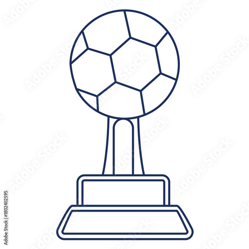 Golden soccer ball trophy in a cup
