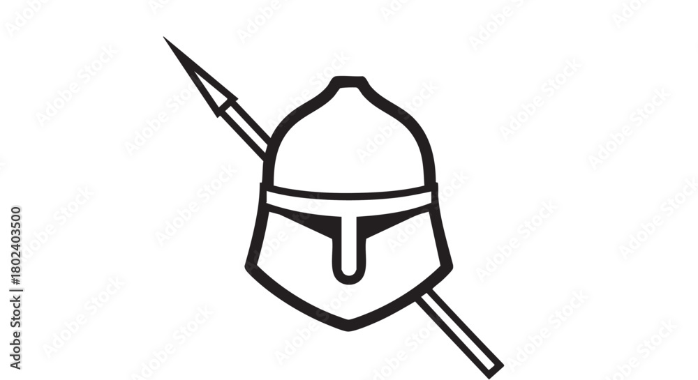 Fototapeta premium 6. Minimalistic black silhouette of pikeman head