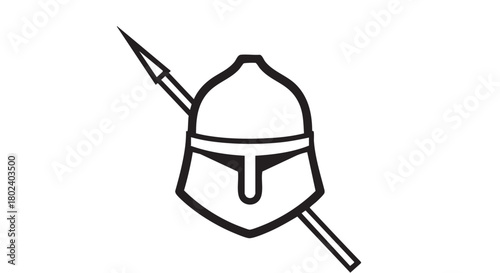 6. Minimalistic black silhouette of pikeman head
