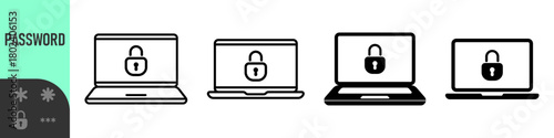 Two steps authentication icon. Verification or sms with code message confirmation for account login. Multi-factor authentication verification code. Laptop password verification or sms with push code 