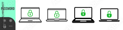 Two steps authentication icon. Verification or sms with code message confirmation for account login. Multi-factor authentication verification code. Laptop password verification or sms with push code 