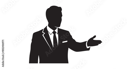 43. Minimalistic black silhouette of restaurant manager
