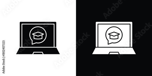 E-learning icon Isolated. icon for logo, graphic design and more.