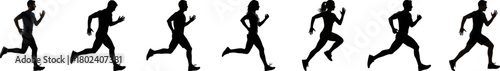 Running and Jogging Vector Illustration – Active Lifestyle, Fitness, Exercise Icon