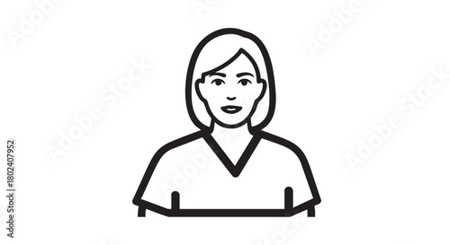 45. Minimalistic black silhouette of radiation therapist
