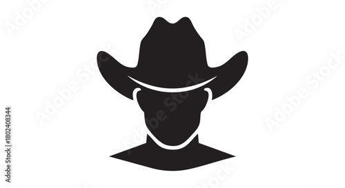 4. Minimalistic rancher head silhouette design
