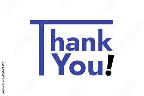 Express your sincere gratitude with this vibrant blue and black Thank You message for appreciation