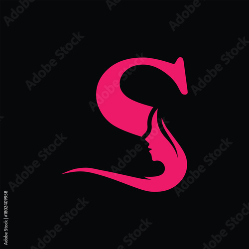  Letter S Beauty Face, Hair Salon Logo Design