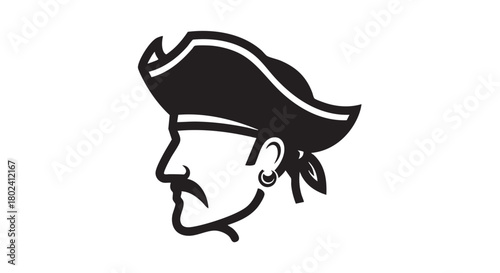 14. Minimalistic buccaneer head silhouette

