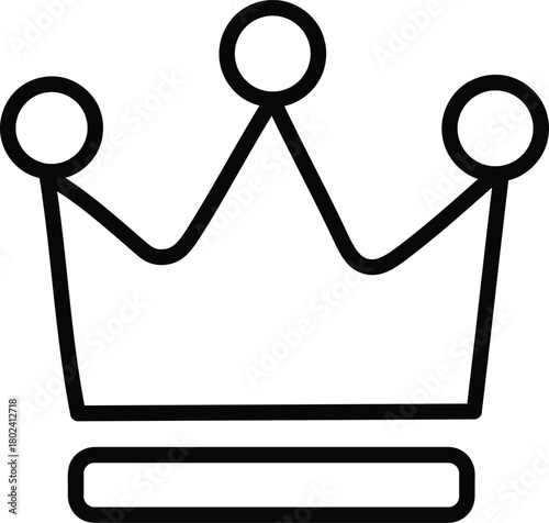 A minimalist crown illustration, featuring a simple yet elegant design with clean lines and a classic royal symbol