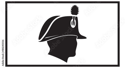 20. Minimalistic black silhouette of master at arms head
