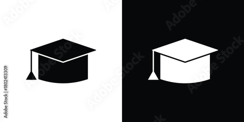 Graduation cap icon Isolated. icon for logo, graphic design and more.