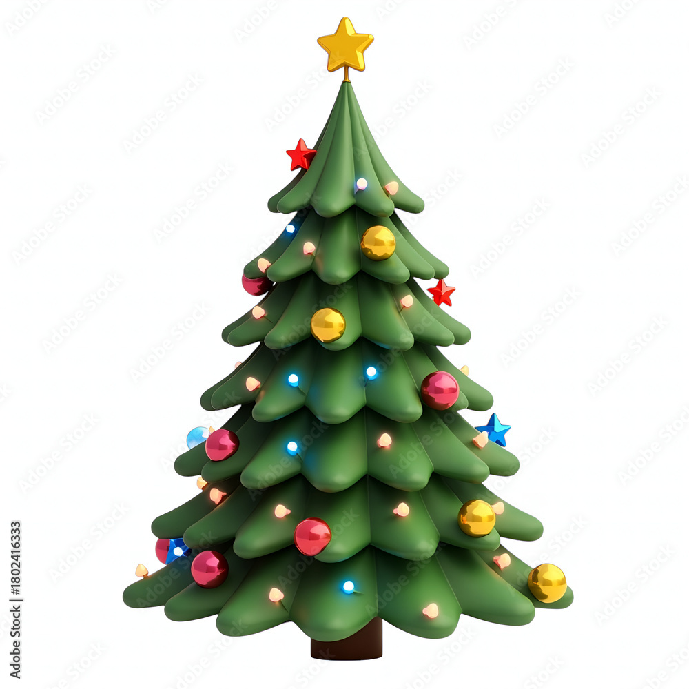 Fototapeta premium christmas tree isolated on white