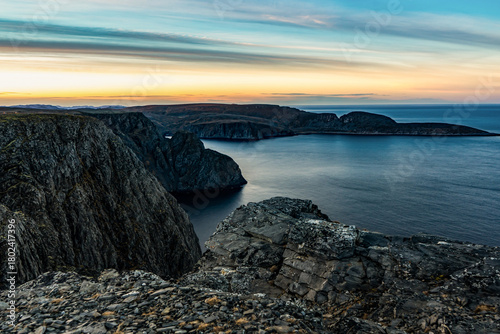 Sunset at the Nordkapp Norway during after a beautiful day.