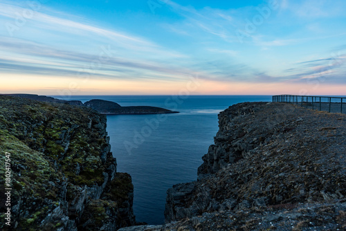 Sunset at the Nordkapp Norway during after a beautiful day.