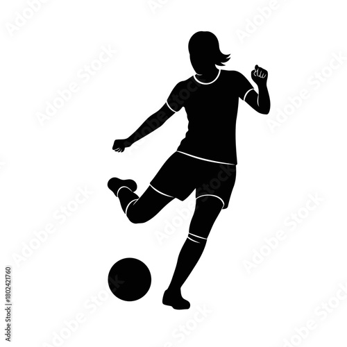 Female soccer player silhouette