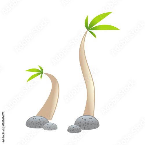 Stylized tropical palm trees illustrating a vibrant growth concept