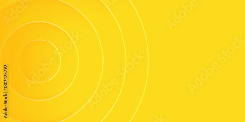 Abstract Background with 3d circle vivid yellow papercut layer, vector illustration