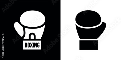 Boxing gloves icon. Part of a boxer's or fighter's equipment. Symbol of strength, punching, or a competitive match. A sporting attribute.